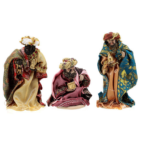Nativity Scene of 11 cm, set of 16 resin and fabric figurines 3