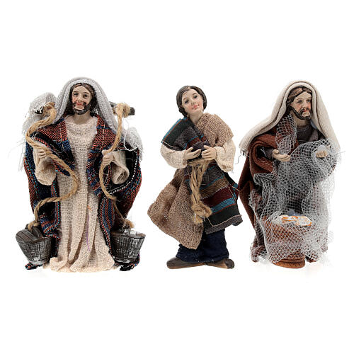 Conjunto 16 figuras presépio de Natal resina e tecido 4