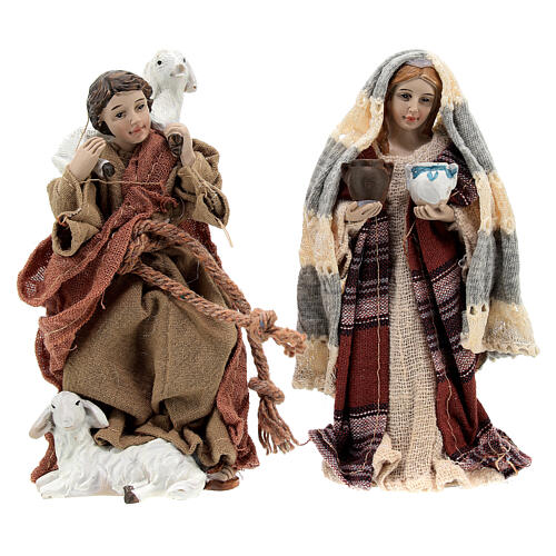 Nativity scene set 16 pcs 11 cm resin cloth 6
