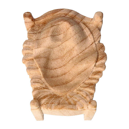 Manger for Mountain Nativity Scene with 10 cm characters, Swiss pine natural wood 1