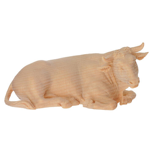 Boeuf santon crèche de montagne en bois de pin cembro 10 cm 1