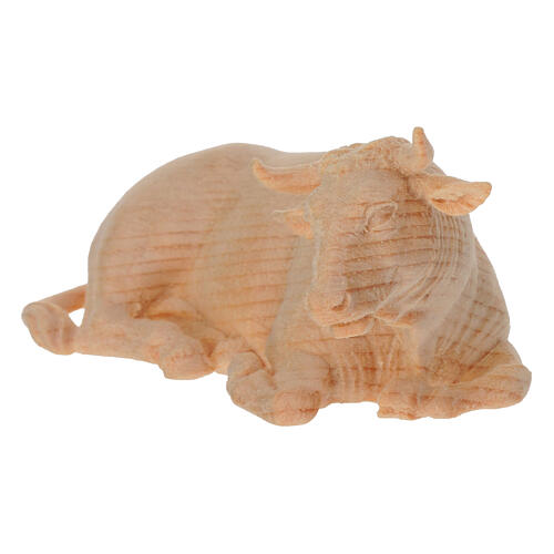 Boeuf santon crèche de montagne en bois de pin cembro 10 cm 2