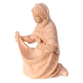 Virgin Mary for Mountain Nativity Scene with 10 cm characters, Swiss pine natural wood
