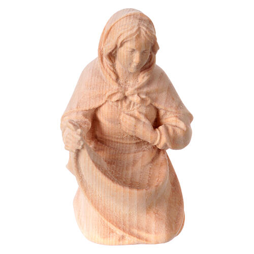 Virgin Mary for Mountain Nativity Scene with 10 cm characters, Swiss pine natural wood 1