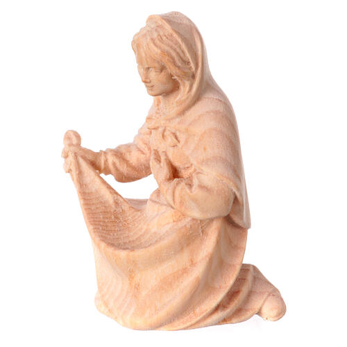 Virgin Mary for Mountain Nativity Scene with 10 cm characters, Swiss pine natural wood 2