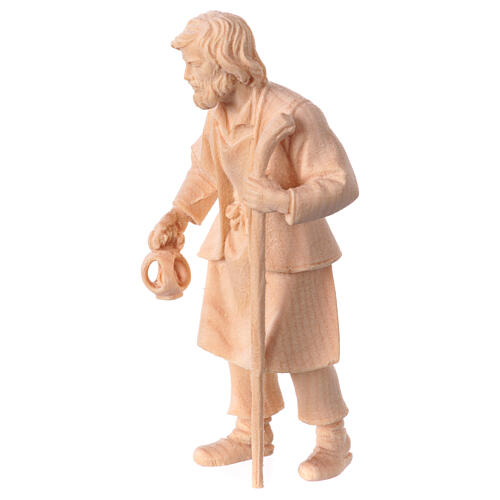 Giuseppe presepe statua legno naturale Montano Cirmolo 10 cm 2
