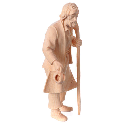 Giuseppe presepe statua legno naturale Montano Cirmolo 10 cm 4