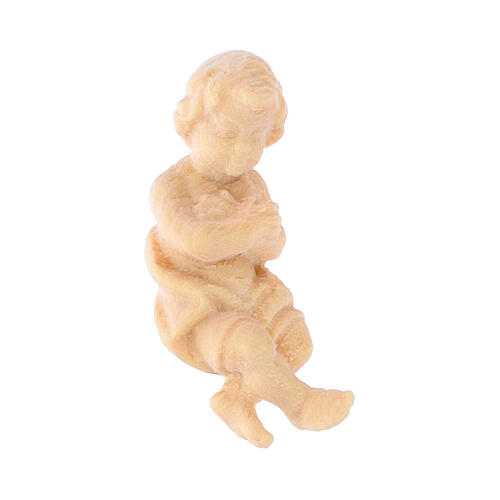 Gesù Bambino su culla Montano Cirmolo 2 pz presepe legno naturale 12 cm 2