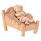Gesù Bambino su culla Montano Cirmolo 2 pz presepe legno naturale 12 cm s3