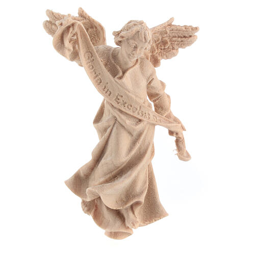 Gloria angel for Mountain Nativity Scene with 10 cm characters, Swiss pine natural wood 1