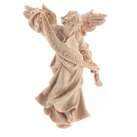 Angelo Gloria presepe statua legno naturale Montano Cirmolo 10 cm