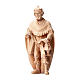 Re bianco 10 cm Montano Cirmolo presepe statua legno naturale s1