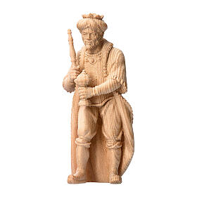 Moor Wise Man for Mountain Nativity Scene with 10 cm characters, Swiss pine natural wood