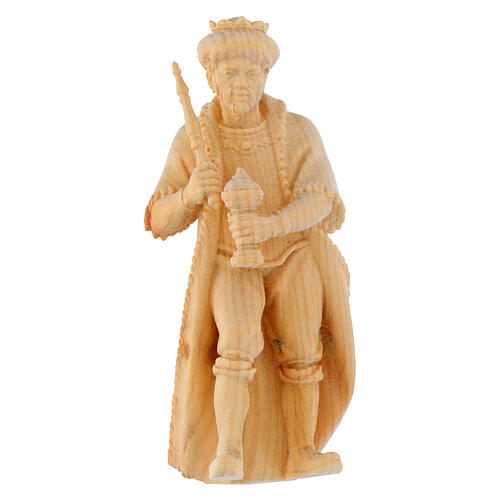 Re moro statua legno naturale presepe Montano Cirmolo 10 cm 1