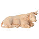Bue Montano Cirmolo presepe statua legno naturale 12 cm s1