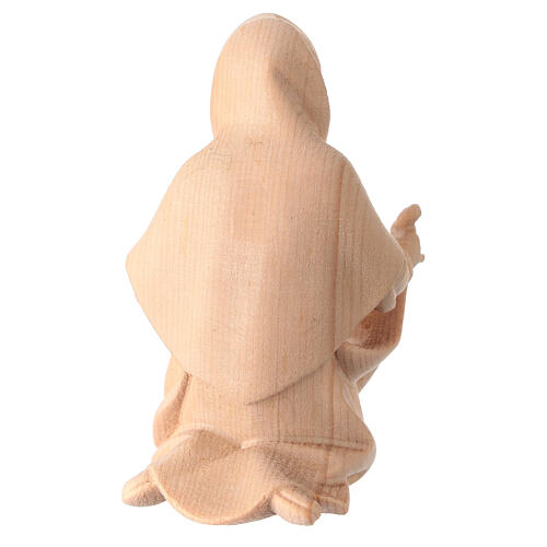 Virgin Mary statue for 12 cm Mountain Nativity Scene, Swiss pine natural wood 4