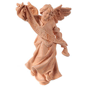 Gloria Angel statue for 12 cm Mountain Nativity Scene, Swiss pine natural wood