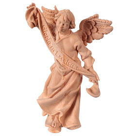 Gloria Angel statue for 12 cm Mountain Nativity Scene, Swiss pine natural wood