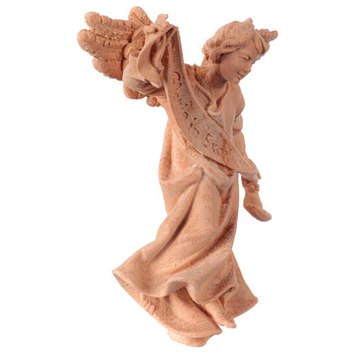 Gloria Angel statue for 12 cm Mountain Nativity Scene, Swiss pine natural wood 3