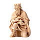 Re inginocchiato legno naturale Montano Cirmolo statua presepe 12 cm s1