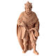 Estatua Rey blanco madera natural belén Montano Cembro 12 cm s1