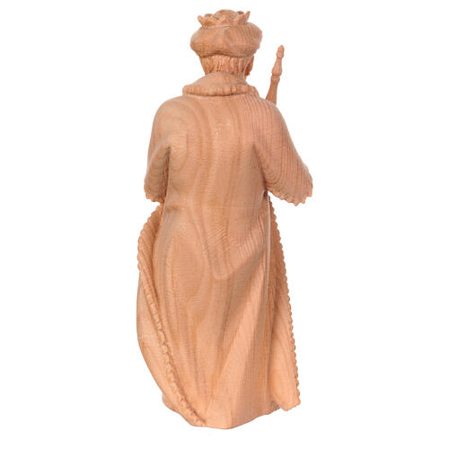 Moor Wise Man statue for 12 cm Mountain Nativity Scene, Swiss pine natural wood 4