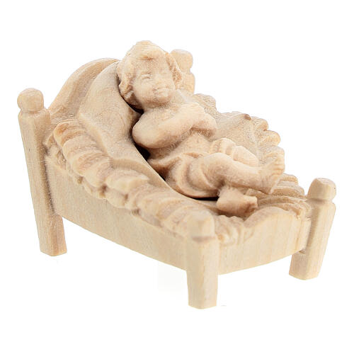Holy Family with crib, set of 4, natural wood Mountain Nativity Scene with 10 cm characters 5