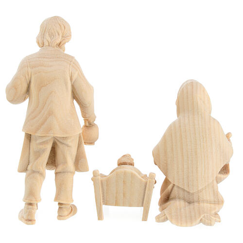 Holy Family with crib, set of 4, natural wood Mountain Nativity Scene with 10 cm characters 9