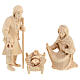 Holy Family with crib, set of 4, natural wood Mountain Nativity Scene with 10 cm characters s1