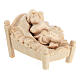 Holy Family with crib, set of 4, natural wood Mountain Nativity Scene with 10 cm characters s5