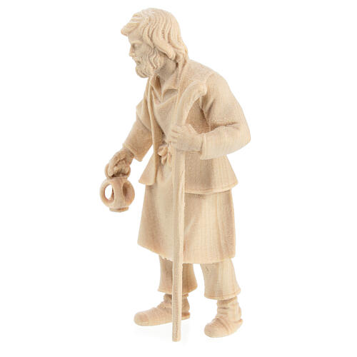 Sainte Famille avec mangeoire set 4 pcs crèche de montagne 10 cm bois naturel de pin cembro 8