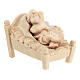 Sainte Famille avec mangeoire set 4 pcs crèche de montagne 10 cm bois naturel de pin cembro s5