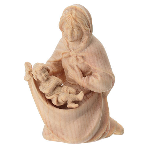 Holy Family with rocking cradle, set of 4, natural wood Mountain Nativity Scene with 10 cm characters 4