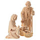 Holy Family with rocking cradle, set of 4, natural wood Mountain Nativity Scene with 10 cm characters s5