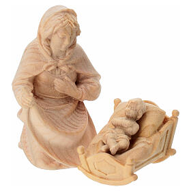 Sagrada Familia 10 cm cuna estatuas madera mecedora 4 piezas belén Montano Cembro