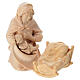 Sainte Famille avec berceau set 4 pcs crèche de montagne 10 cm bois naturel de pin cembro s6