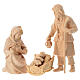 Sacra Famiglia 10 cm culla statue legno dondolo 4 pz presepe Montano Cirmolo  s1