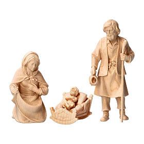 Holy Family set with rocking manger 4 pcs 10 cm Mountain Pine wood