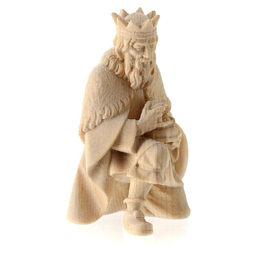 Reyes Magos 3 piezas belén estatuas madera natural Montano Cembro 10 cm 2