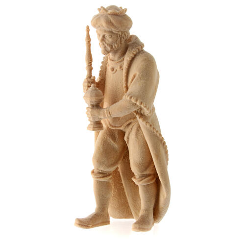 Reyes Magos 3 piezas belén estatuas madera natural Montano Cembro 10 cm 5