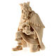 Reyes Magos 3 piezas belén estatuas madera natural Montano Cembro 10 cm s7