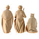 Reyes Magos 3 piezas belén estatuas madera natural Montano Cembro 10 cm s8