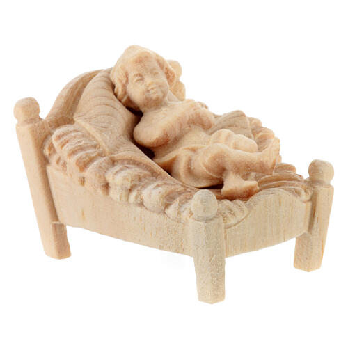 Holy Family with crib, set of 4, Mountain Nativity Scene with 12 cm characters, natural wood 2