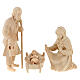 Holy Family with crib, set of 4, Mountain Nativity Scene with 12 cm characters, natural wood s1