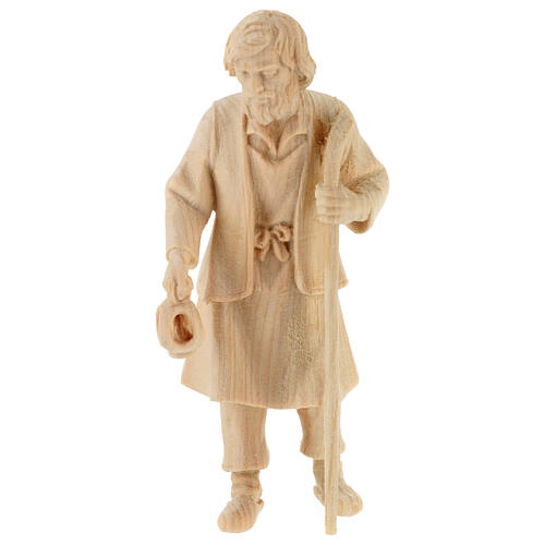 Statue 4 pz Sacra Famiglia culla legno presepe Montano Cirmolo 12 cm 6