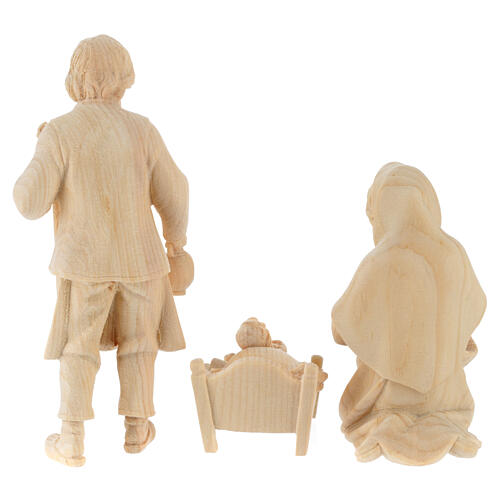 Statue 4 pz Sacra Famiglia culla legno presepe Montano Cirmolo 12 cm 8