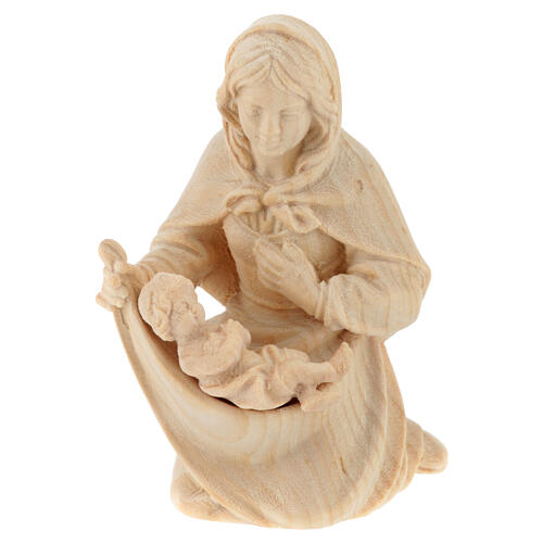 Figurka Świętej Rodziny z kołyską z drewna naturalnego do szopki 3