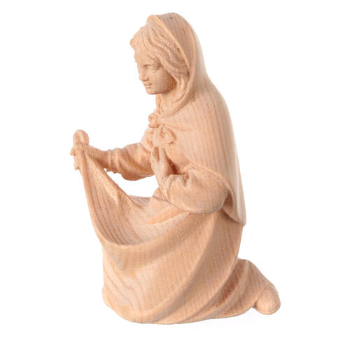 Holy Family with rocking cradle, set of 4, Mountain Nativity Scene with 12 cm characters, natural wood 3