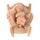 Holy Family with rocking cradle, set of 4, Mountain Nativity Scene with 12 cm characters, natural wood s2