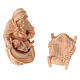 Holy Family with rocking cradle, set of 4, Mountain Nativity Scene with 12 cm characters, natural wood s4